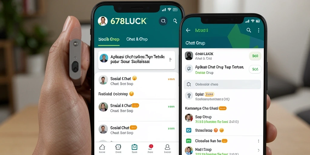 Antarmuka interaktif aplikasi Chat Grup 678LUCK