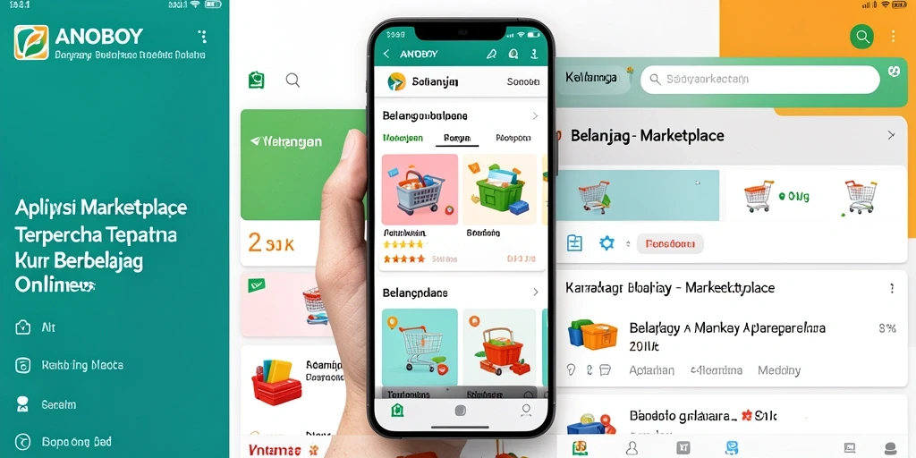 Tampilan antarmuka aplikasi ANOBOY yang memudahkan pengguna berbelanja.