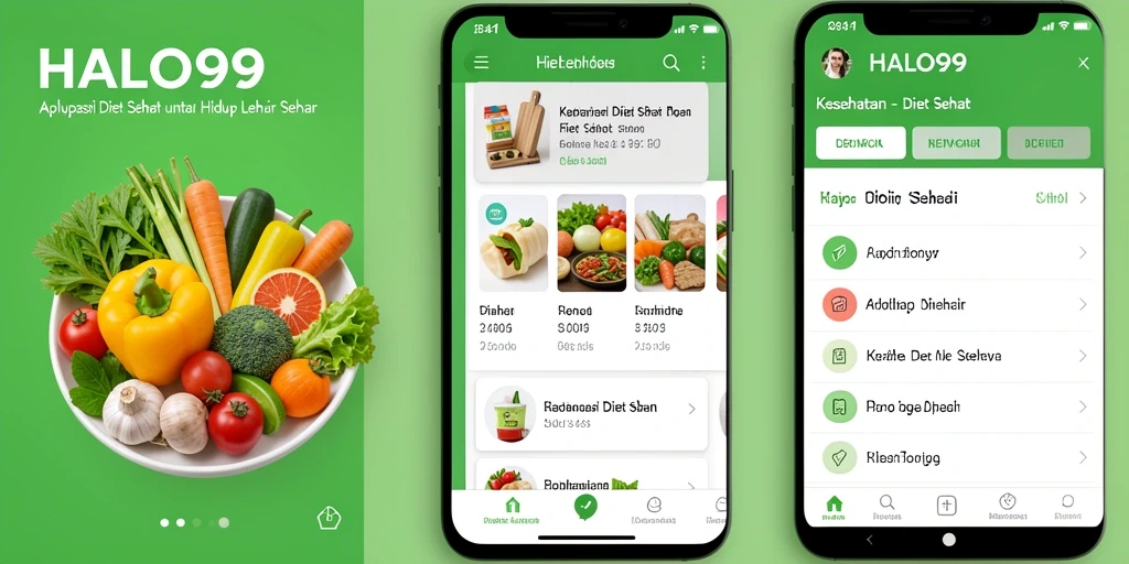 Tampilan antarmuka HALO99 yang user-friendly untuk diet sehat.