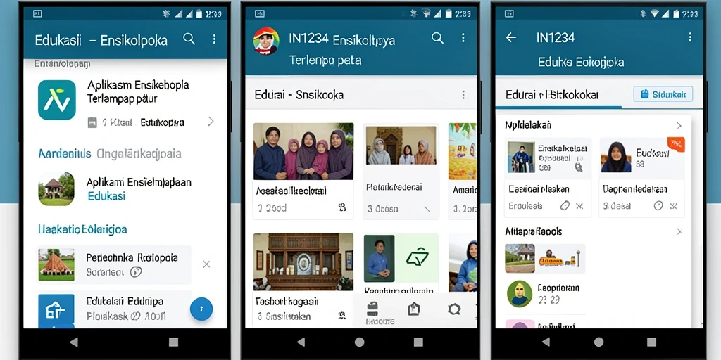 Tampilan antarmuka aplikasi Ensiklopedia IN1234 yang menarik dan informatif.