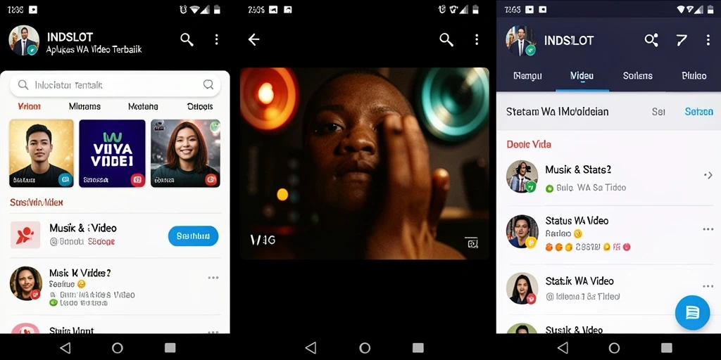 Tampilan antarmuka <strong>INDSLOT</strong> yang sederhana dan fungsional untuk Status WA Video.