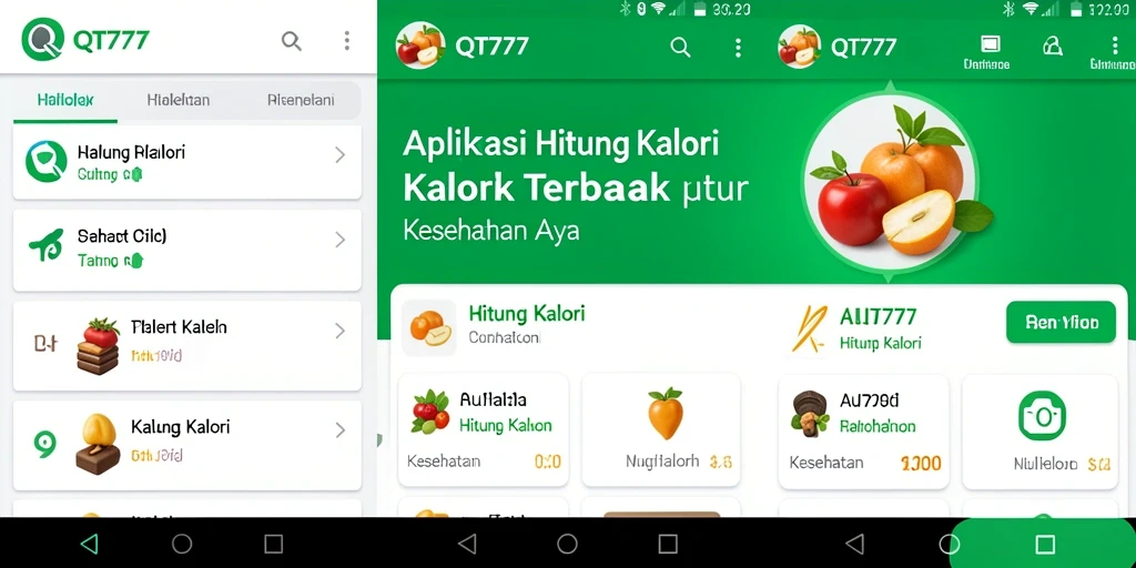 Tampilan antarmuka QT777 untuk menghitung kalori yang user-friendly.