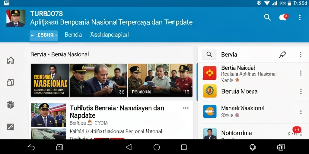 Tampilan antarmuka utama TURBO78 yang menampilkan berita terbaru.