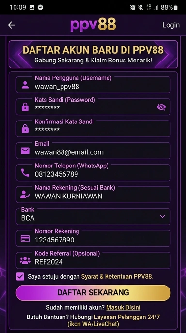Buat Akun ppv88 Baru dengan Mudah